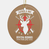Mannen vader- en jeugdjachtboeddies voor het leven keramisch ornament (Links)