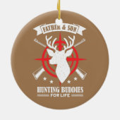 Mannen vader- en jeugdjachtboeddies voor het leven keramisch ornament (Achterkant)