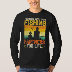 Mannen  vader en zoon Vist partners voor L T-shirt