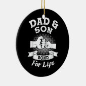 Mannen vader- en zoonband voor vader keramisch ornament (Rechts)