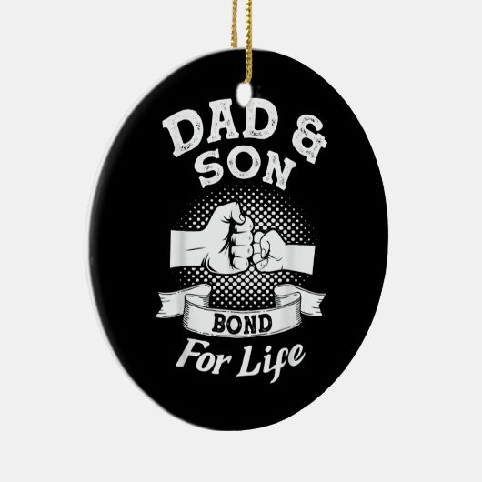 Mannen vader- en zoonband voor vader keramisch ornament (Rechts)