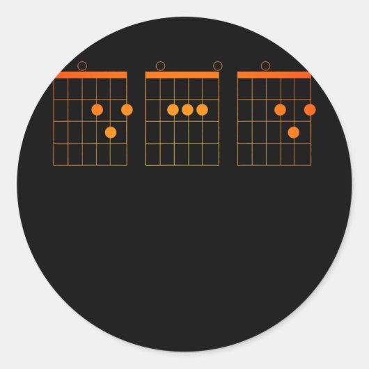 Mannen vader Funny Guitarist Guitar Chords Ronde Sticker (Voorkant)