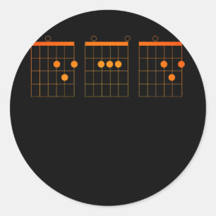 Mannen vader Funny Guitarist Guitar Chords Ronde Sticker