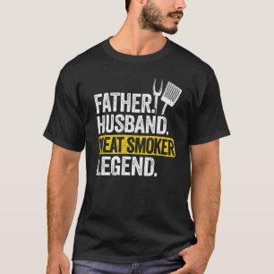 Mannen vader Geestband Vlees Smoker Legend Grillin T-shirt