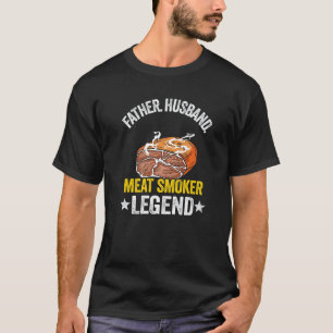 Mannen vader Geestband Vlees Smoker Legend Grillin T-shirt