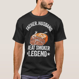 Mannen vader Geestband Vlees Smoker Legend Grillin T-shirt