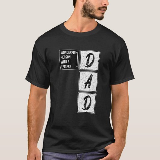 Mannen vader | Geweldige persoon Crossword Puzzle T-shirt (Voorkant)