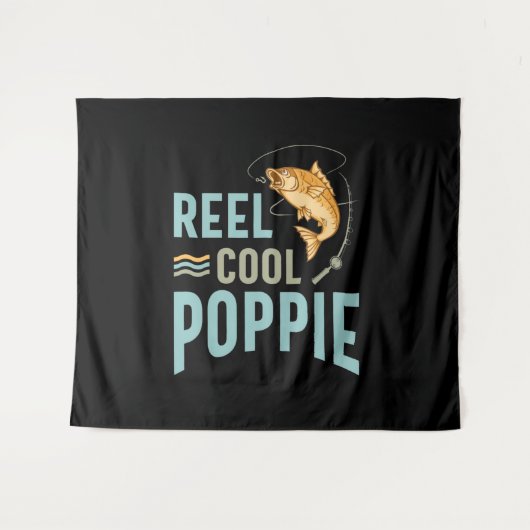 Mannen vader Gift Reel Cool Poppie Wandkleed (Voorkant (horizontaal))