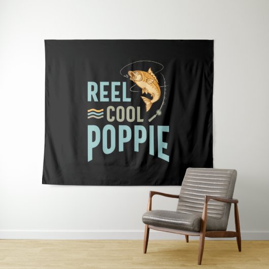 Mannen vader Gift Reel Cool Poppie Wandkleed (In Situ (horizontaal))