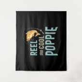 Mannen vader Gift Reel Cool Poppie Wandkleed (Voorkant)