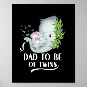 Mannen vader heeft twee tweelingkinderen, baby-mei poster