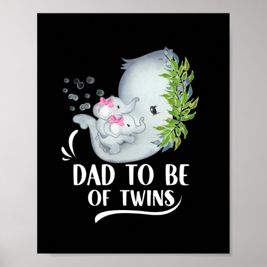 Mannen vader heeft twee tweelingkinderen, baby-mei poster (Voorkant)