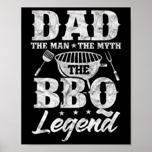 Mannen vader Het Man De mythe BBQ Barbeque Grill F Poster