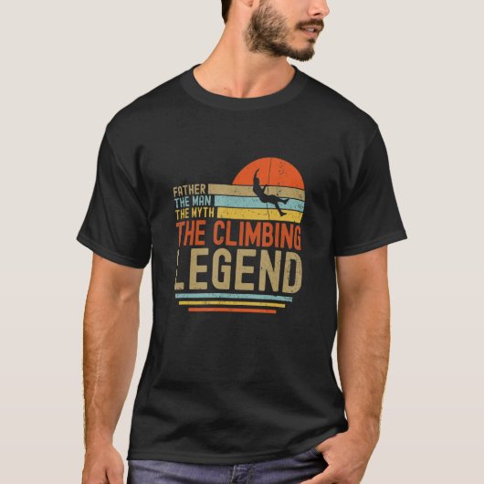 Mannen vader het Man de mythe de klimmende legende T-shirt (Voorkant)