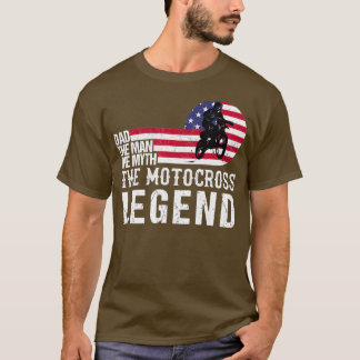 Mannen vader het Man de mythe motorcross cadeau li T-shirt