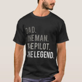 Mannen vader het Man de piloot de legende vader Av T-shirt (Voorkant)