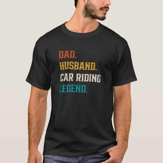 Mannen vader Hoesband auto rijdend Legend auto rij T-shirt (Voorkant)