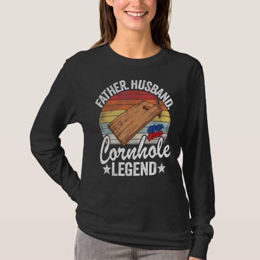 Mannen vader Husband Cornhole Legend Dad Corn Hole T-shirt (Voorkant)