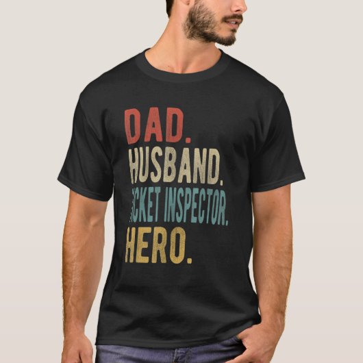 Mannen vader Husband Ticket Inspector Hero T-shirt (Voorkant)