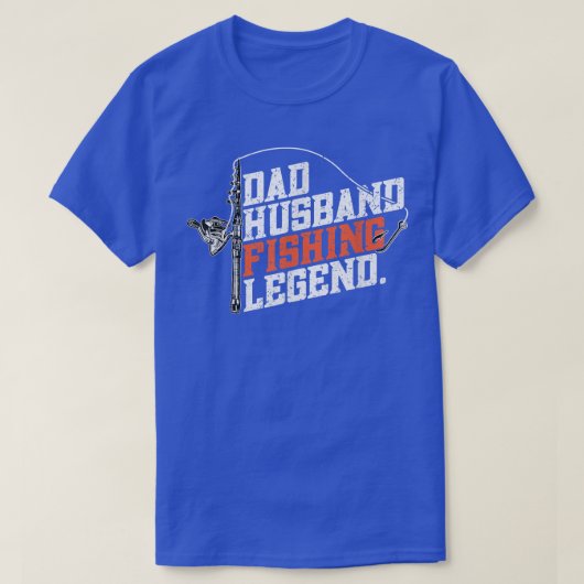 Mannen vader Husband Vist LegendFishing Fisherman  T-shirt (Design voorkant)