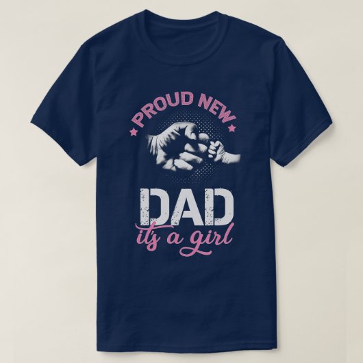 Mannen vader is een meisje dat naar papa wordt gep t-shirt (Design voorkant)