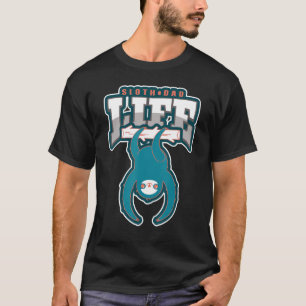 Mannen Vader Life Cute Lazy Pap Funny Sloth T-shirt