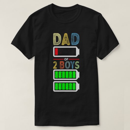 Mannen vader met twee bays met lagedrukbatterij en t-shirt (Design voorkant)