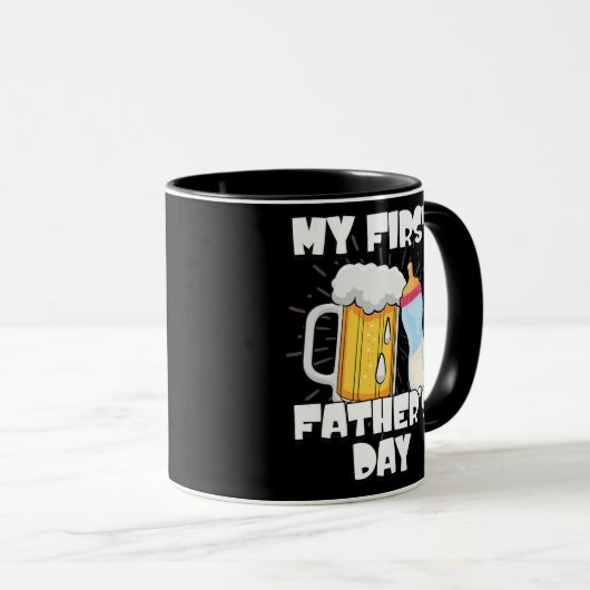 Mannen vader mijn eerste vaderdag grappige vader mok (Voorkant rechts)