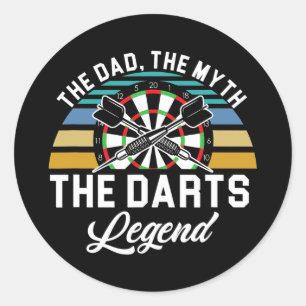 Mannen vader Myth Darts Legend Vader Dart Player Ronde Sticker