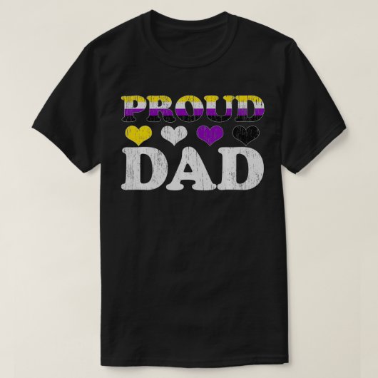 Mannen vader Nonbinary Pride Flag LGBT Fathers D T-shirt (Design voorkant)