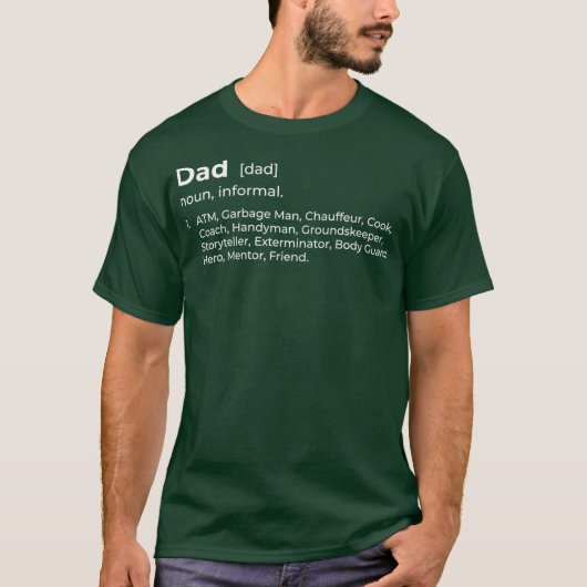 Mannen vader Noun Dictionary ATM Fathers Day Funny T-shirt (Voorkant)