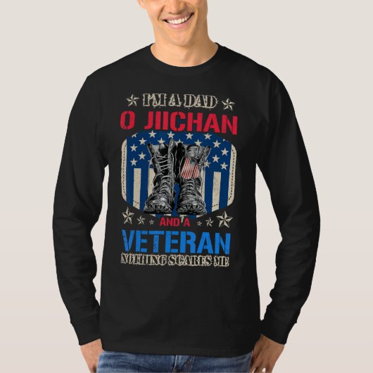 Mannen vader o jiichan en veteranenvaderdag U T-shirt (Voorkant)