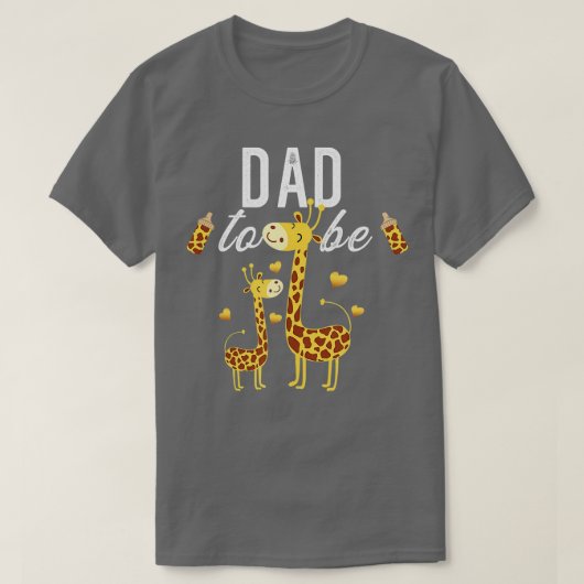 Mannen vader om Giraffe Baby shower te worden T-shirt (Design voorkant)