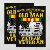 Mannen vader opa Vietnam Veteraan  Shirt Mannen Kaart (Voorkant / Achterkant)