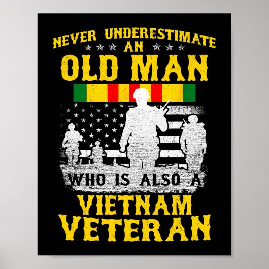 Mannen vader opa Vietnam Veteraan Shirt Mannen Poster (Voorkant)