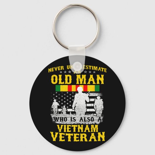 Mannen vader opa Vietnam Veteraan  Shirt Mannen Sleutelhanger (Voorkant)