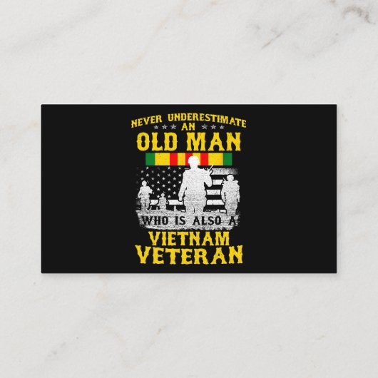 Mannen vader opa Vietnam Veteraan  Shirt Mannen Visitekaartje (Achterkant)