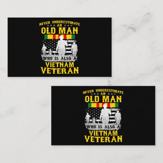 Mannen vader opa Vietnam Veteraan  Shirt Mannen Visitekaartje (Voorkant / Achterkant)