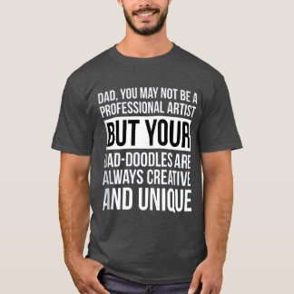 Mannen vader papa je vader Doodles zijn altijd cad T-shirt