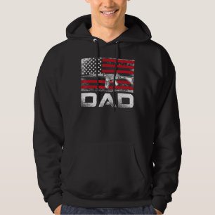 Mannen vader Papa Pistool Rechten Ar 15 Amerikaans Hoodie
