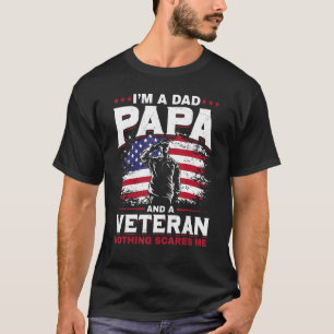 Mannen vader Papa vs Veteran Patriotic Father Sold T-shirt