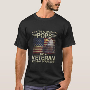 Mannen Vader Poppen Veteraan Amerikaanse Vlag Trot T-shirt