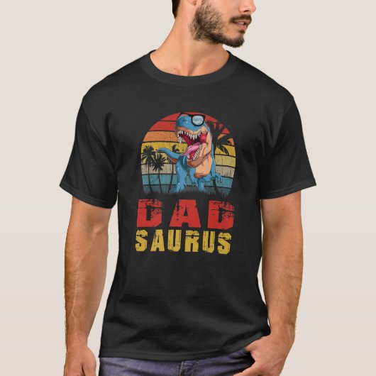 Mannen vader Saurus Dinosaur Funny Dadsaurus T Rex T-shirt (Voorkant)