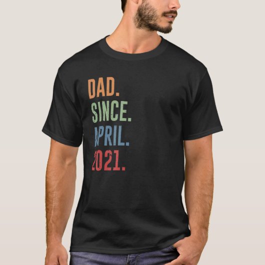 Mannen vader sinds april 2021 t-shirt (Voorkant)