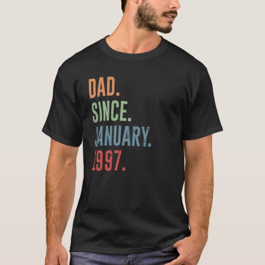Mannen vader sinds januari 1997 t-shirt (Voorkant)