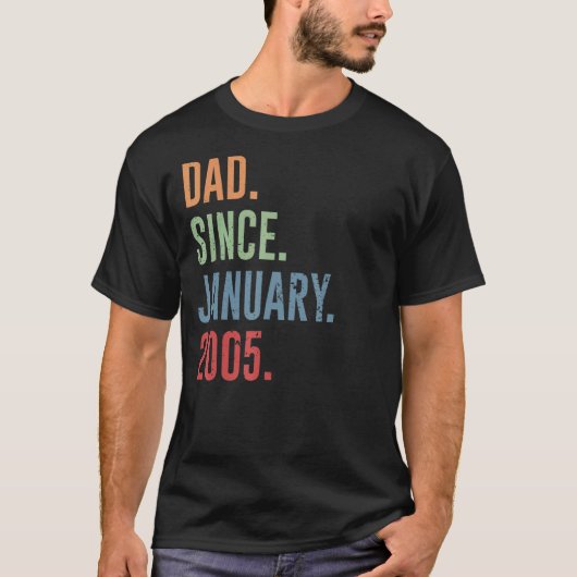 Mannen vader sinds januari 2005 t-shirt (Voorkant)
