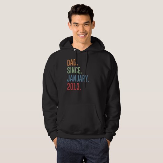 Mannen vader sinds januari 2013 hoodie (Voorkant volledig)