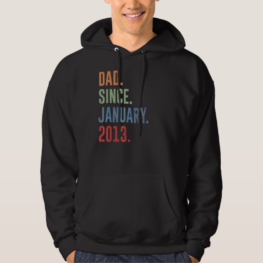 Mannen vader sinds januari 2013 hoodie (Voorkant)