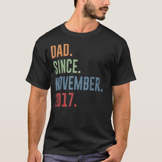 Mannen vader sinds november 2017 t-shirt (Voorkant)