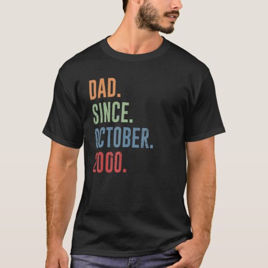 Mannen vader sinds oktober 2000 t-shirt (Voorkant)